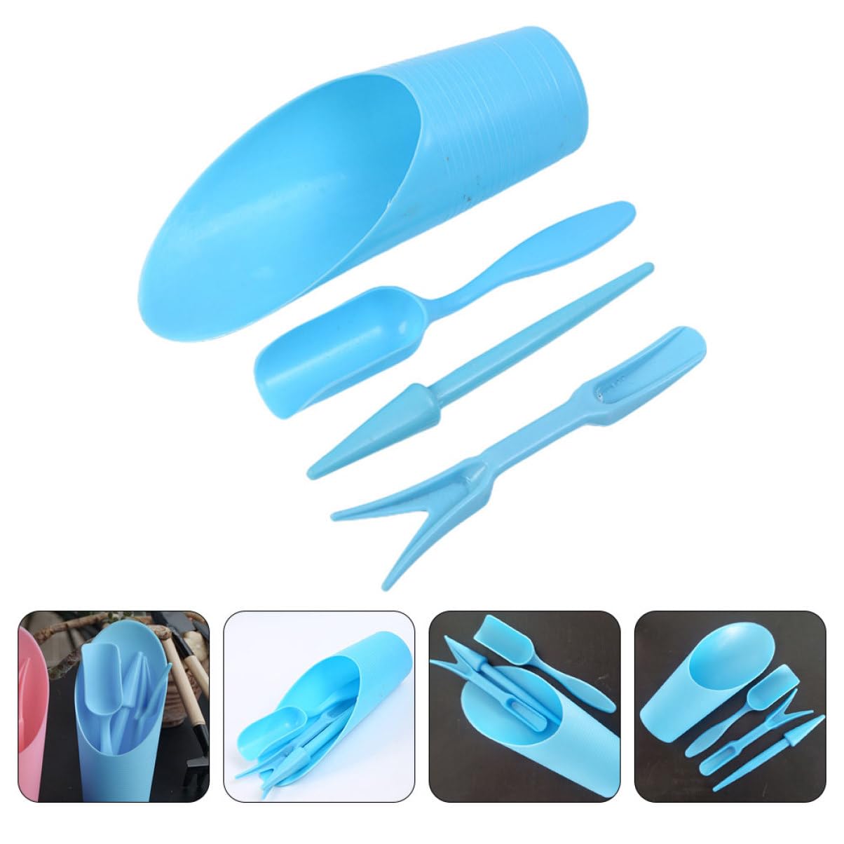 Gardening Tools Spade - 4pcs/set, Plastic Durable Bucket shovel Potted