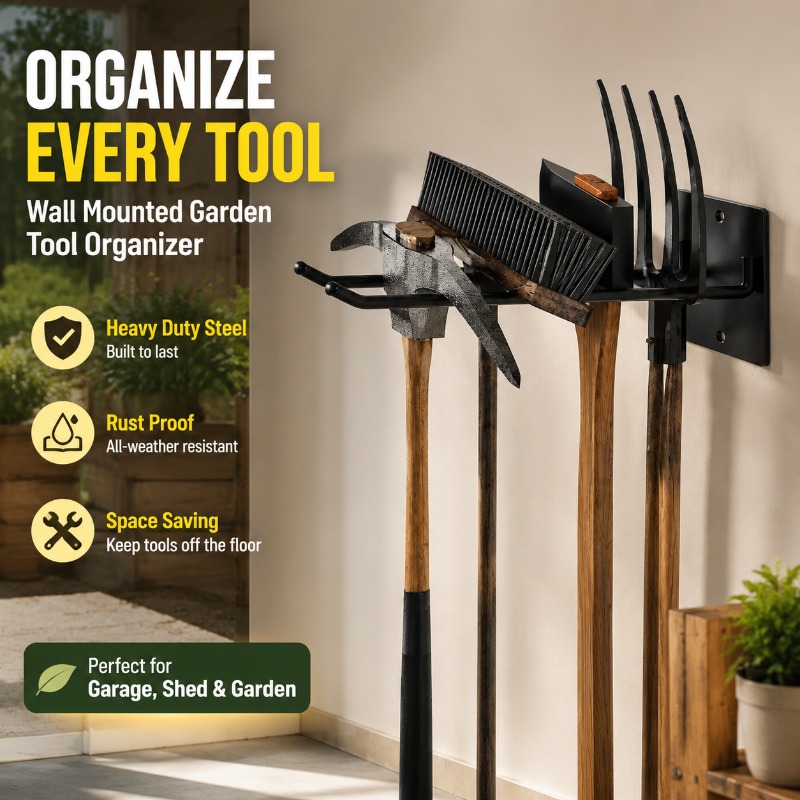 Gardening Tools Spade - Thickened Wall Mount Garden Tool Storage