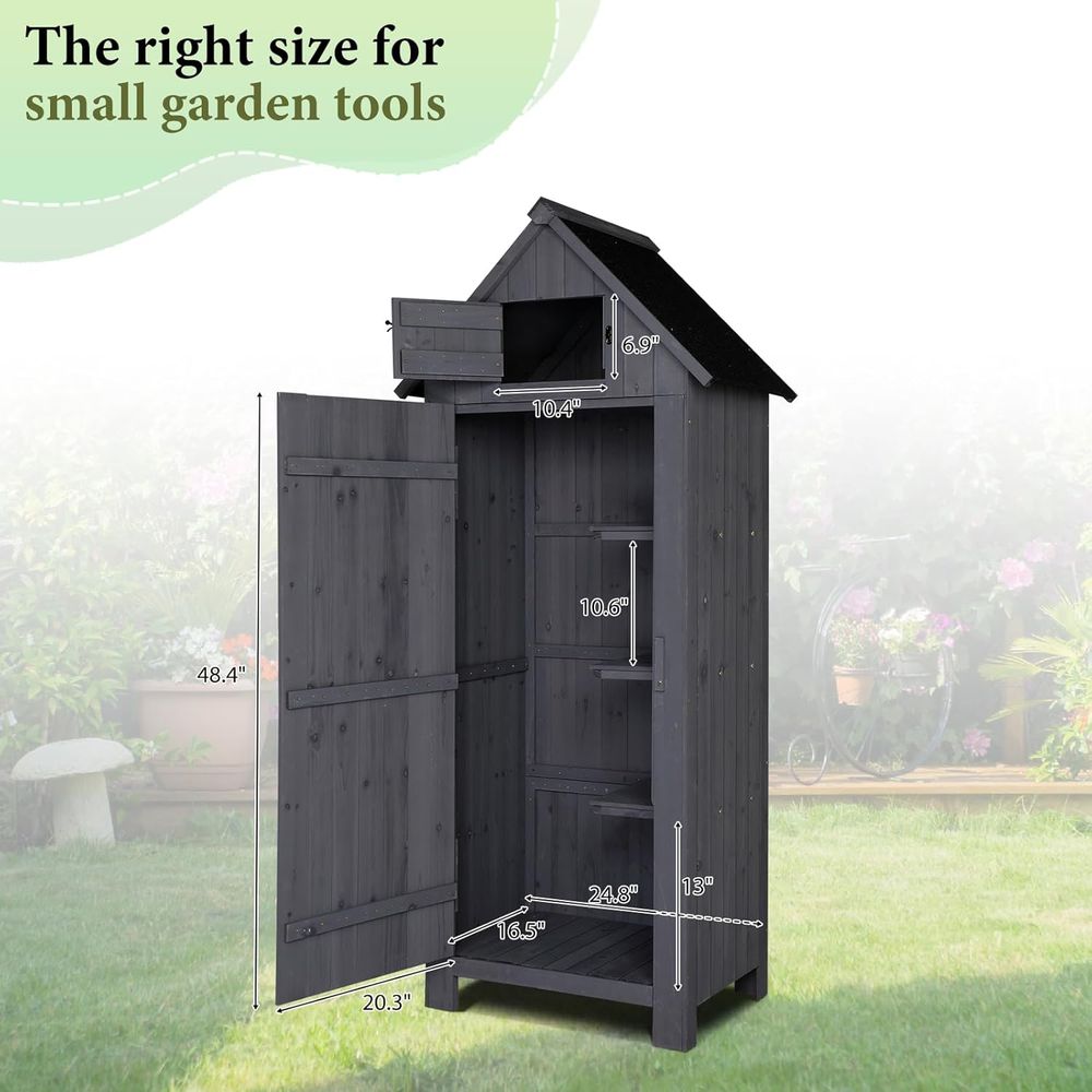 Outdoor Wooden Storage Shed, G - огляд і ціна Gardening Tools Wooden