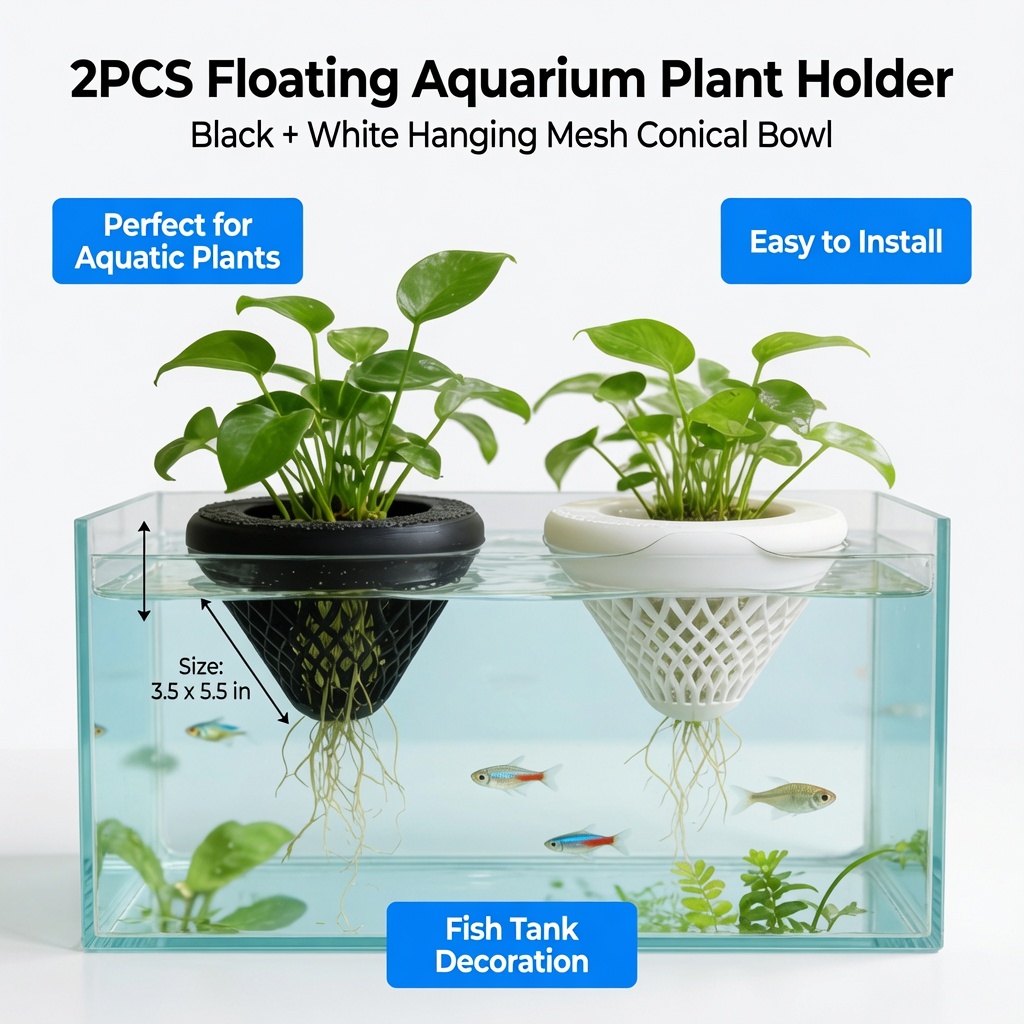 2PCS Floating Aquarium Plant H - огляд і ціна Hanging Planter Basket