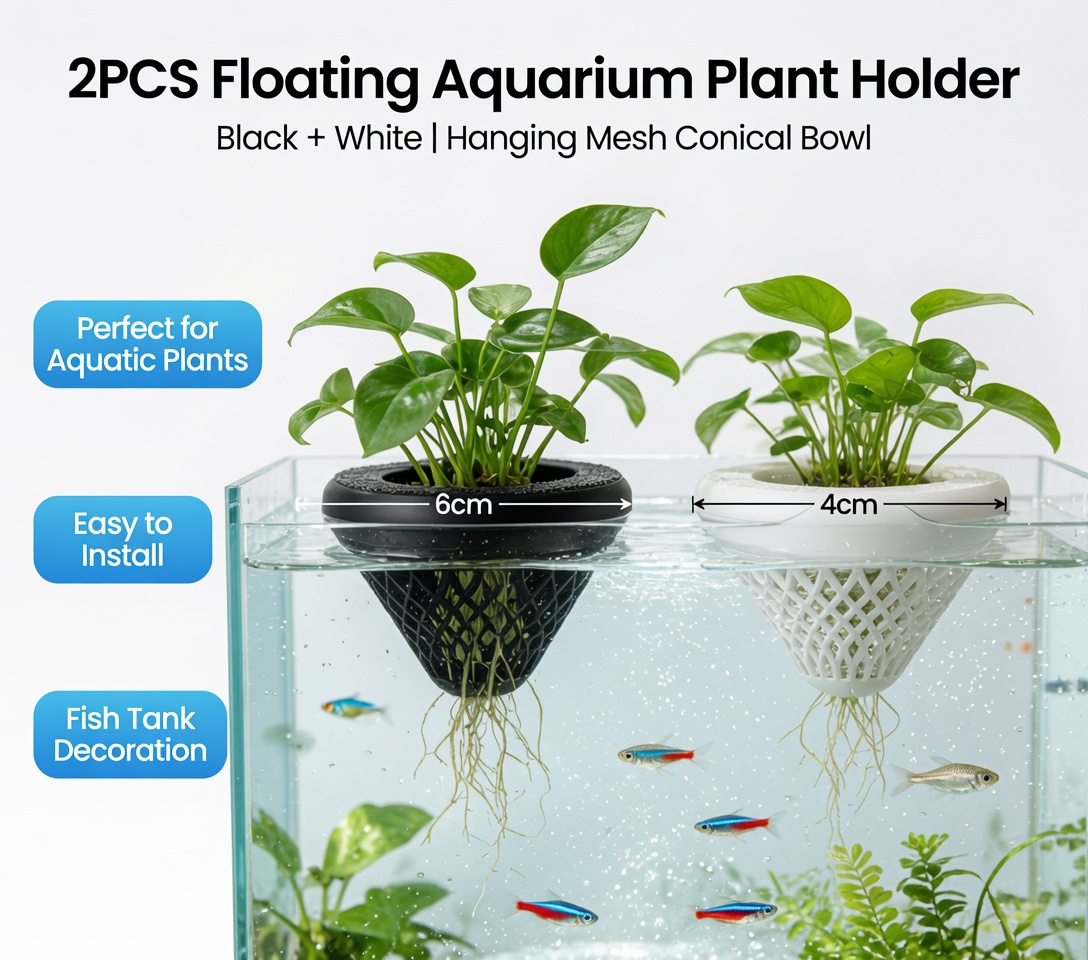 2PCS Floating Aquarium Plant H - огляд і ціна Hanging Planter Basket