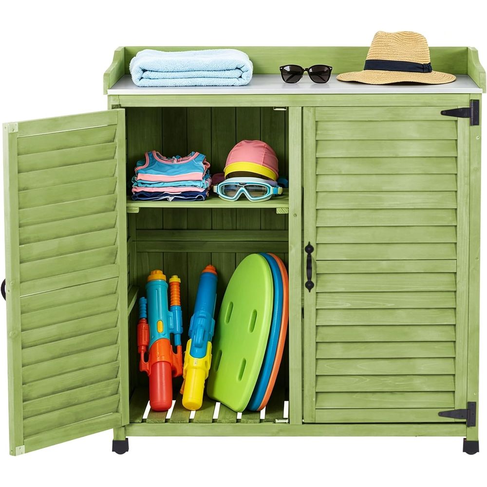 Outdoor Potting Bench with Met - огляд і ціна Gardening Tools Wooden