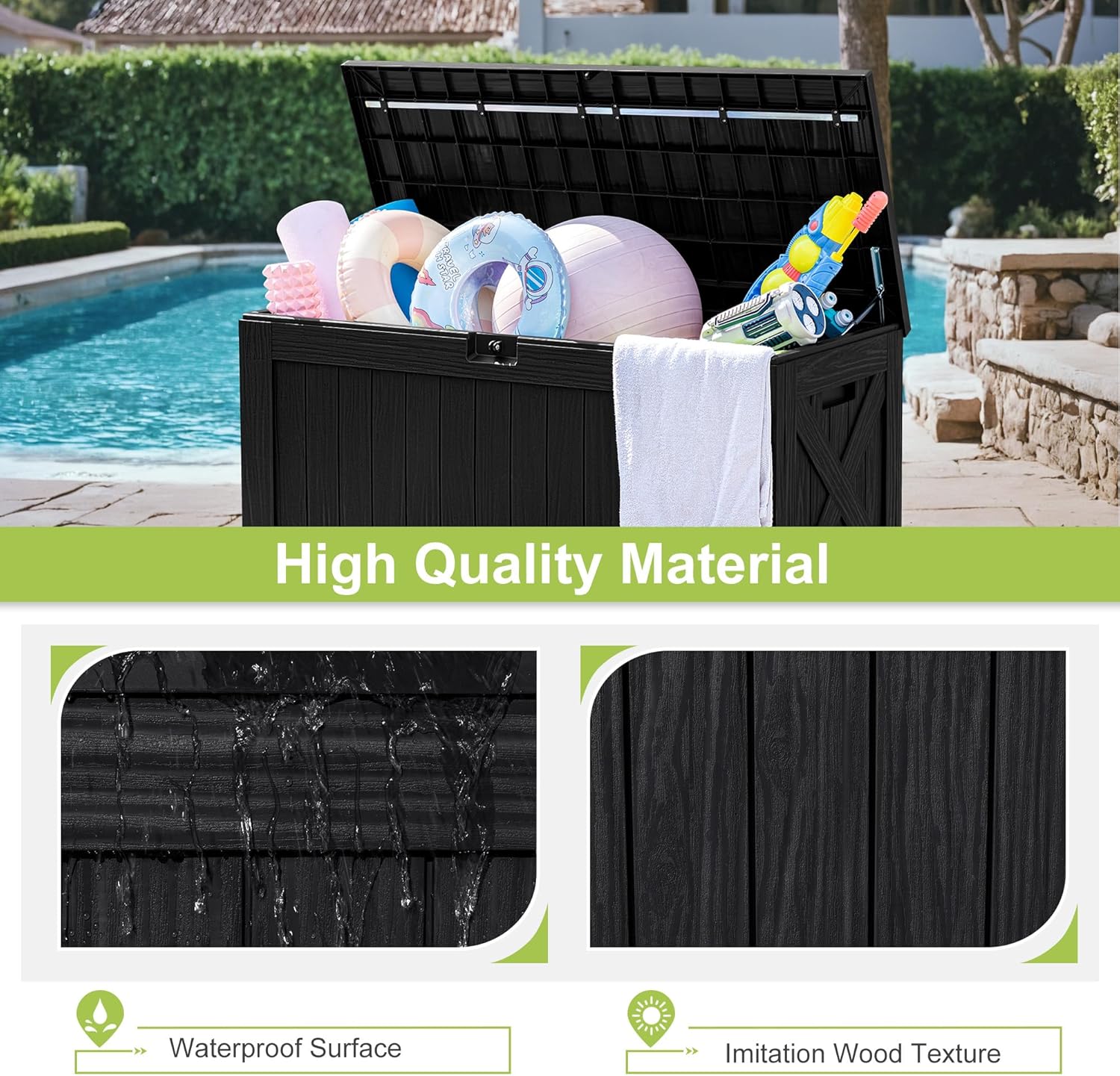 120 Gallon Deck Box with Wood  - огляд і ціна Gardening Tools Images