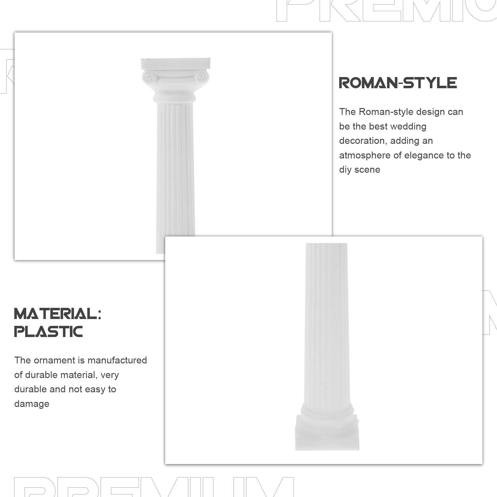 6Pcs Roman Pillar Statue Plast - огляд і ціна Gardening Tools Photo