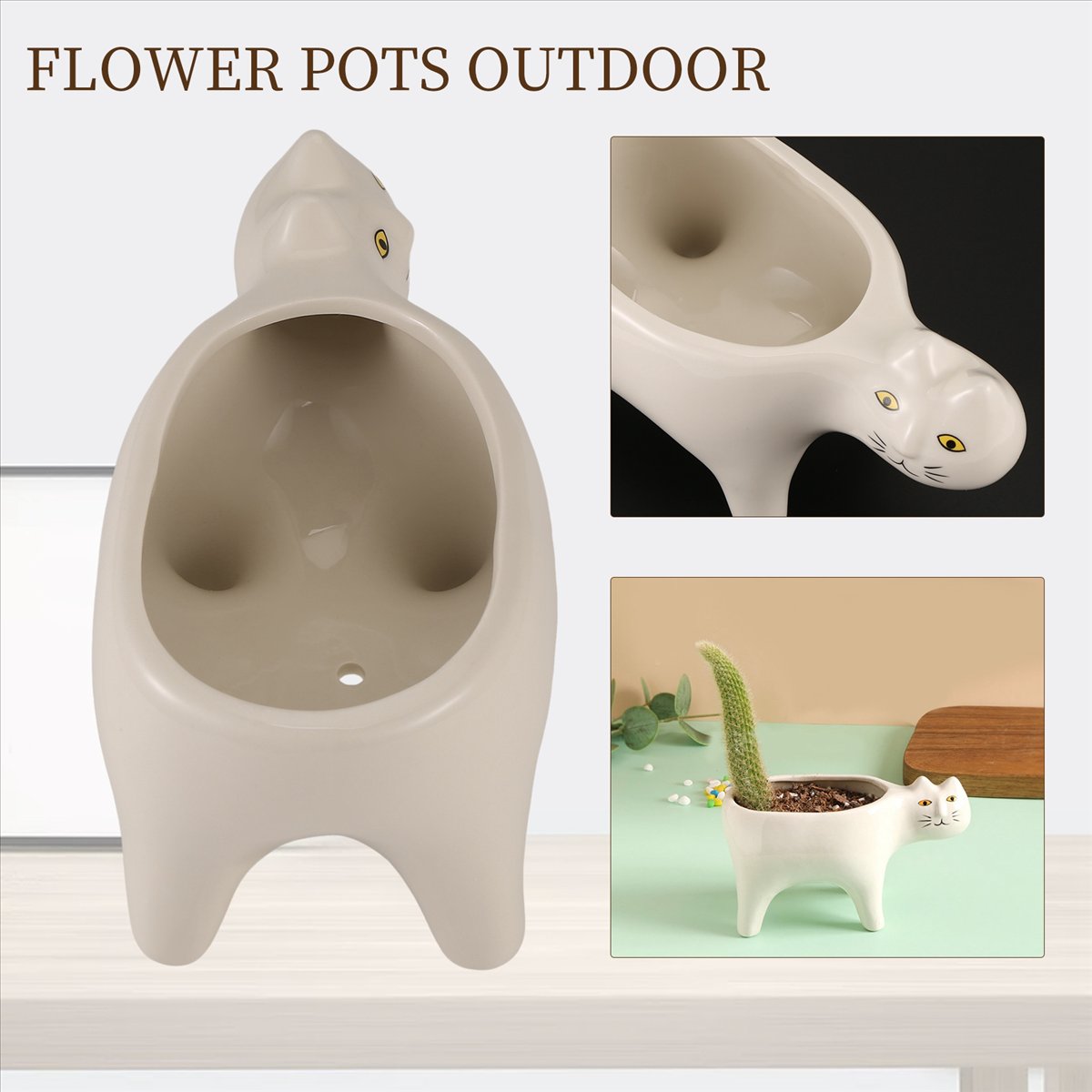 ABFW Cute Cat Ceramic Garden F - огляд і ціна Gardening Tools Images