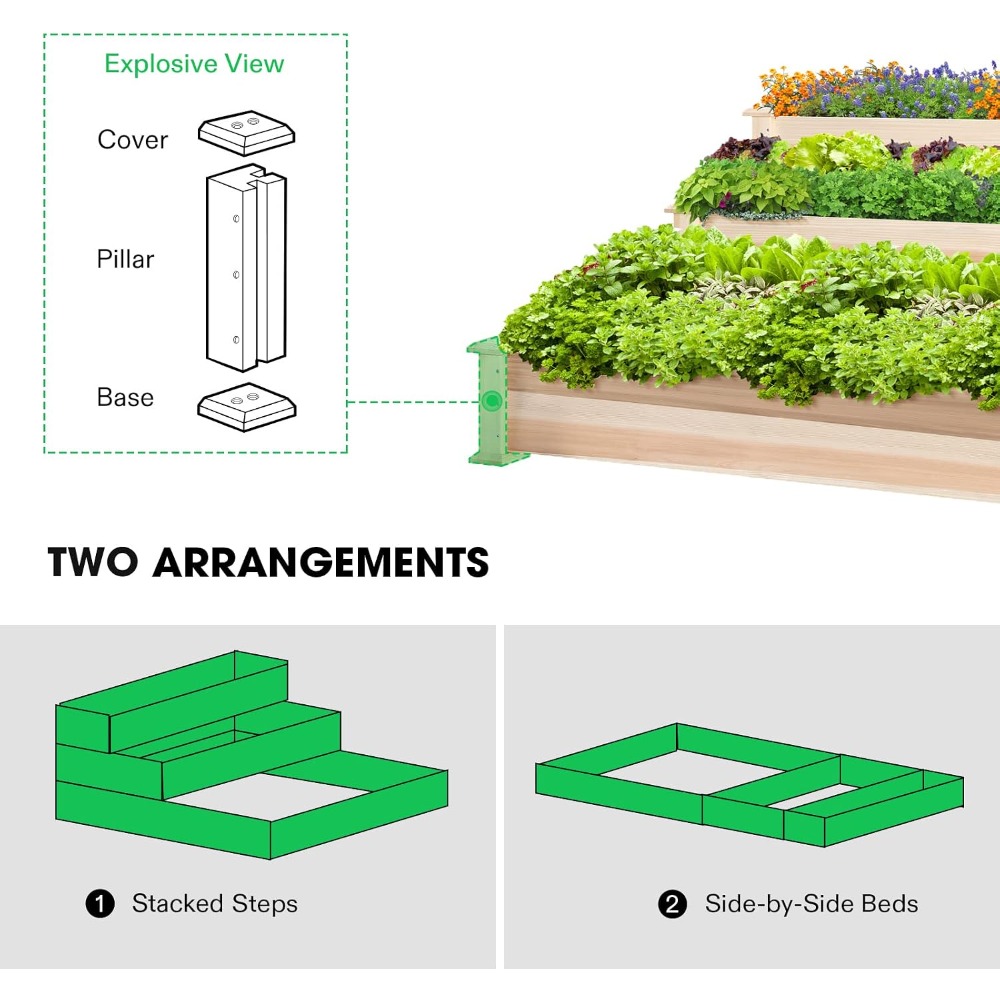 3-Tier Raised Garden Bed Outdo - огляд і ціна Gardening Tools Images