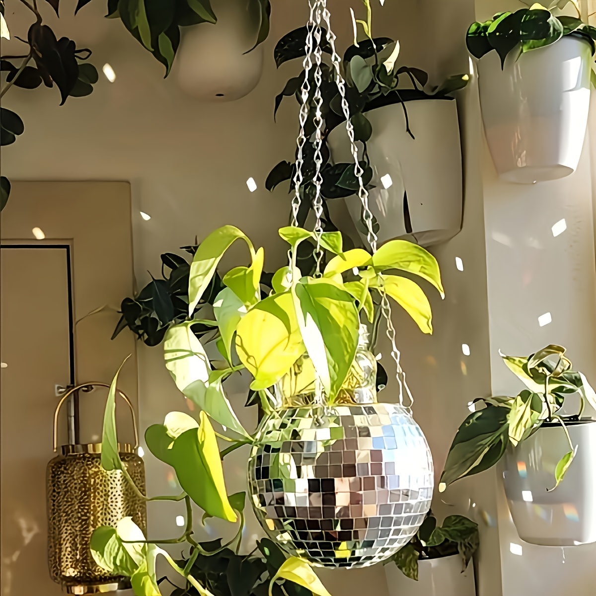 Disco Mirror Ball Hanging Flow - огляд і ціна Hanging Planter Basket