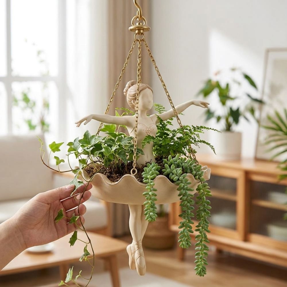 Resin Ballet Dancer Hanging Pl - огляд і ціна Hanging Planter Basket