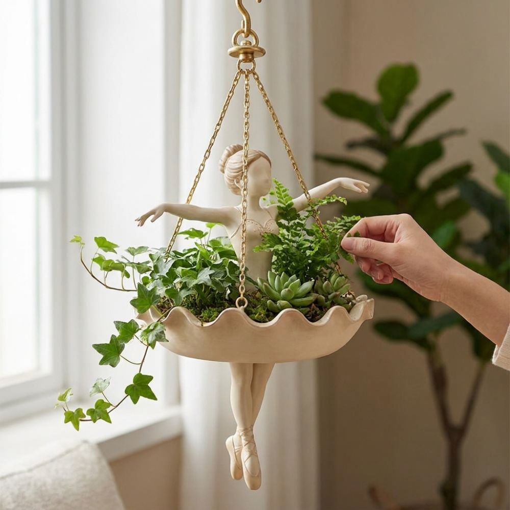 Resin Ballet Dancer Hanging Pl - огляд і ціна Hanging Planter Basket