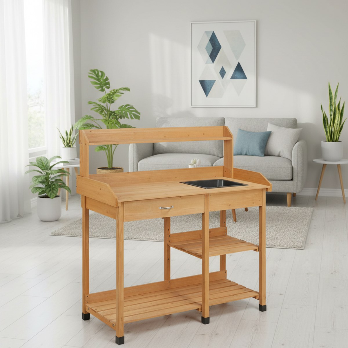 Wooden Potting Bench Garden Wo - огляд і ціна Gardening Tools Wooden